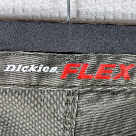 Dickies Flex 30x32 Olive Green Work Pants Mens Regular Fit Stretch Utility Jeans - Picture 3 of 4